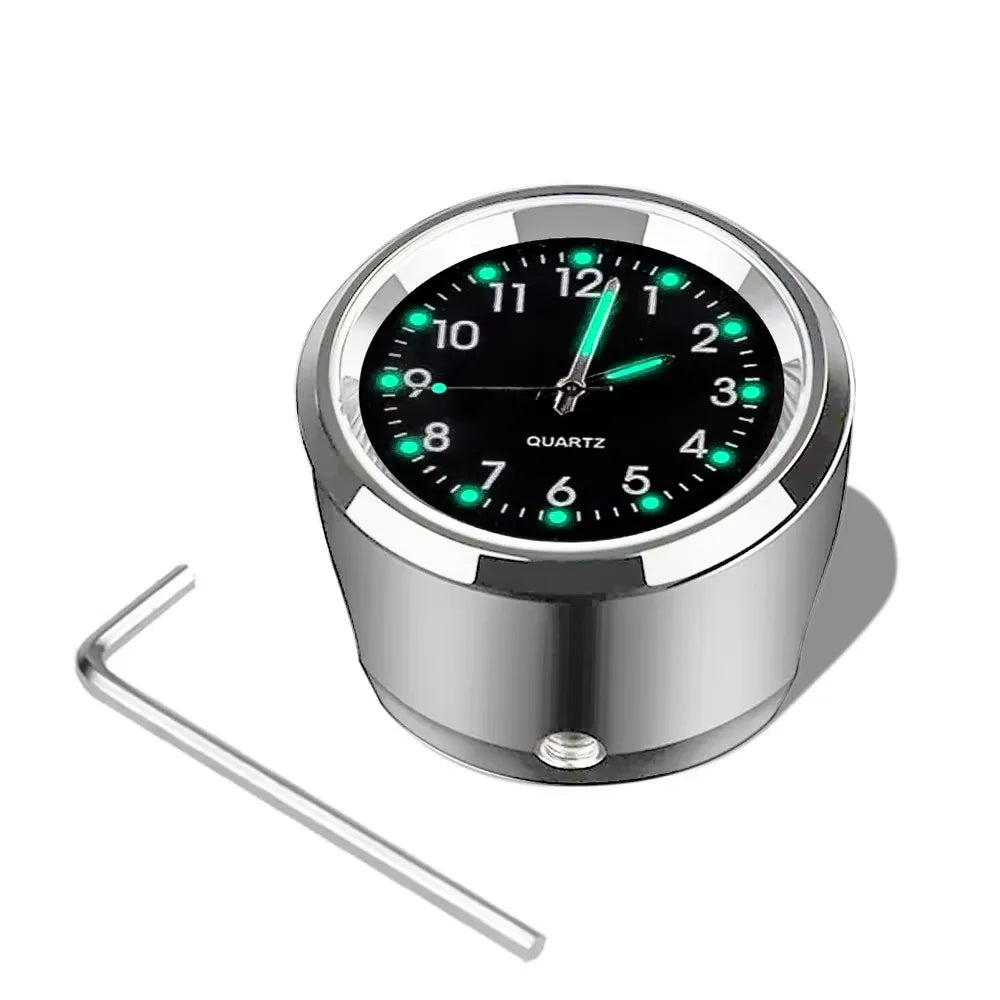 Motorcycle Handlebar Clock | Aluminum Refit Night Vision Waterproof Quartz Watch detail view