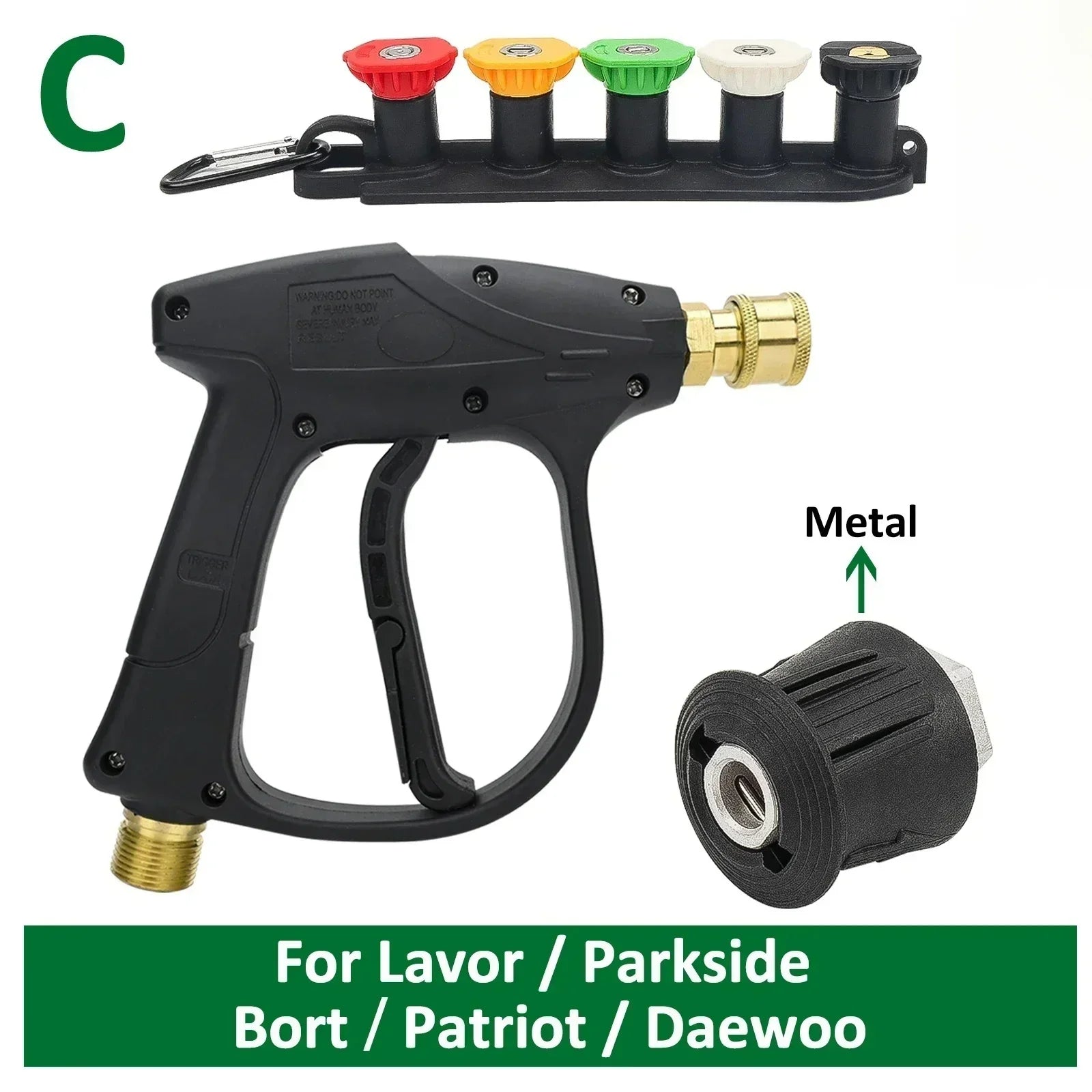Pressure Washer Gun Kit with Quick Connect Nozzle and Hose Adapters | Compatible with close-up view