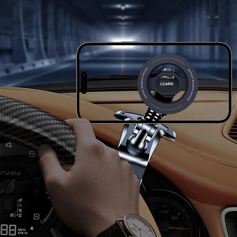 Magnetic Car Phone Holder with Rotatable Design | Anti-Shake Dashboard Mount for Navi lifestyle view