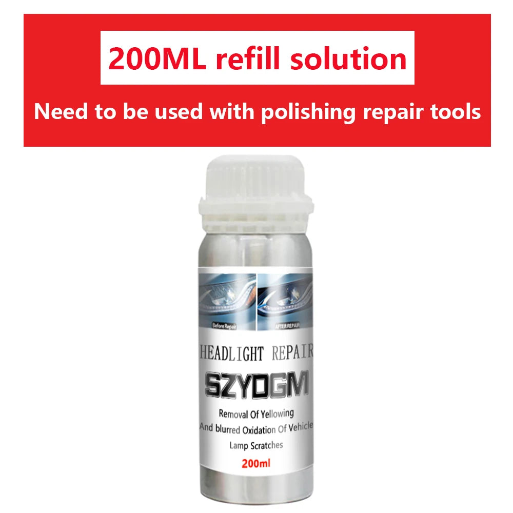 Car Headlight Restoration Kit Car Accessories Headlight Repair Polish Kit Headlamp Ant close-up view