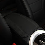 Color-Matched Double-Strand PU Leather Check-Pattern Embossed Car Armrest Pad Center Console Pad Car Decoration Item