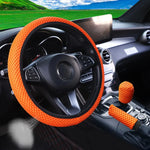 3 Car Massage Mesh Cloth Steering Wheel Cover Handbrake & Handle Cover Set Breathab additional angle