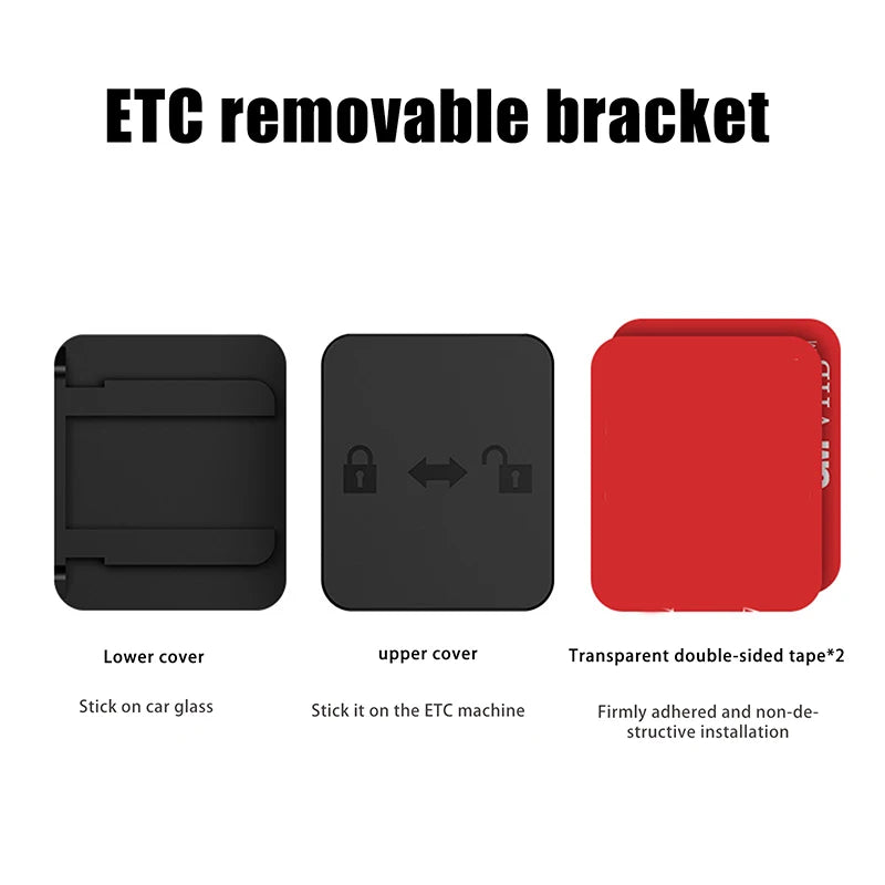 Car Toll Pass Holder Adhesive Sticky ETC Bracket Adhesive Removable Easy Installation Co detail view