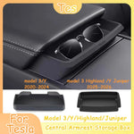 Central Armrest Storage Box for Tesla Model 3 Highland | Multi-Functional Glasses and Phone Case
