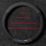 Steering Wheel Cover Suede Leather Breathable Anti Slip 37-38cm