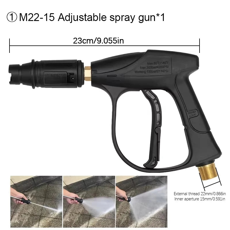 Professional Adjustable 4000psi Car Wash Trigger Gun | 1/4 Quick Connector High-Press alternate view