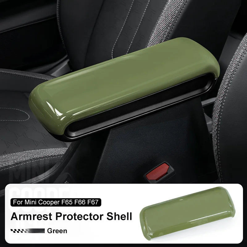 Car Center Console Stowing Tidying Armrest Box Panel Trim Cover For MINI COOPER S F66 close-up view