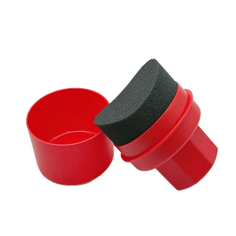 Car Wheel Polishing Waxing Curved Tire Sponge Brush With Cover Tire Clean Contour Dre lifestyle view