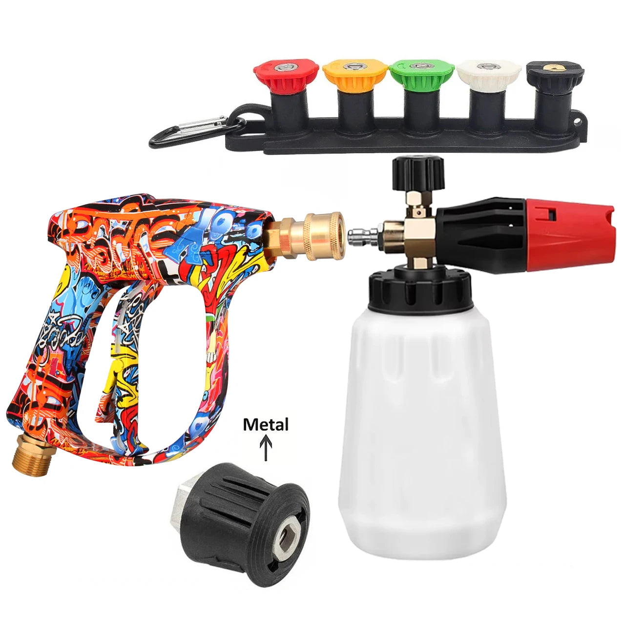 Foam Cannon Kit for Karcher Nilfisk Parkside Bosch | High Pressure Washer Quick Connect Adapter Set