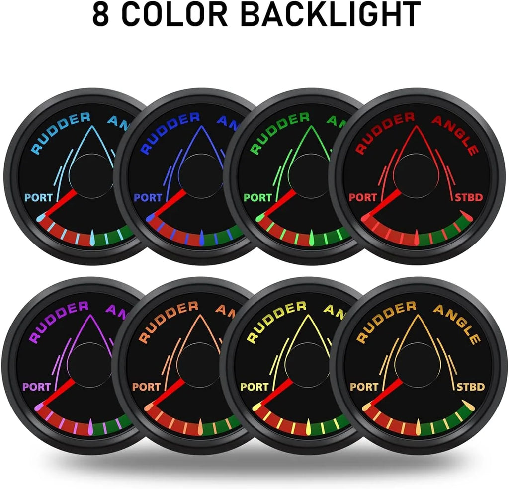 52MM Rudder Position Indicator with Sensor | Waterproof Rudder Angle Display 0-190 Oh alternate view