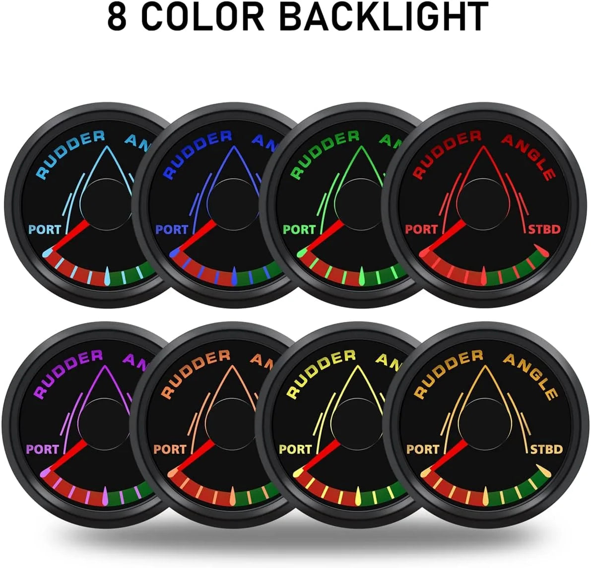 52MM Rudder Position Indicator with Sensor | Waterproof Rudder Angle Display 0-190 Oh alternate view
