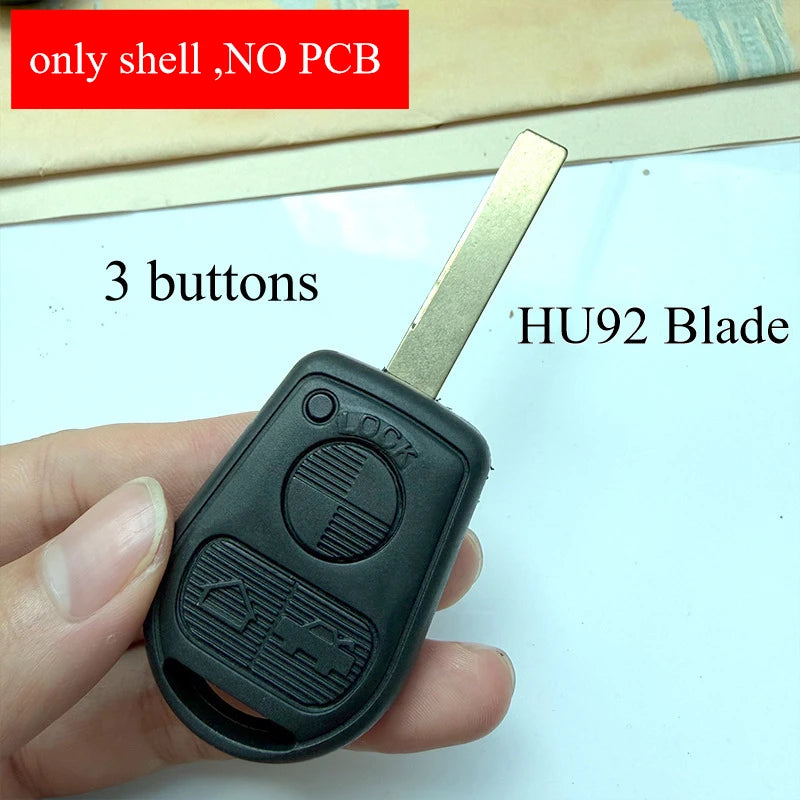 2 3 Buttons HU58 HU92 Blade Car Key Housing Key Case Shell for BMW E31 E32 E34 E36 E38 close-up view