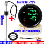 Digital 2-in-1 52mm Dual Gauge with Alarm | Water Level and Temperature Monitor for 12V detail view