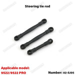 9522 PRO Remote Control Car Parts Swing Arm, Pull Rod, Steering Cup, Tire, Chassis, Tr close-up view