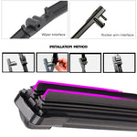 Car Windshield Wiper Blades | Universal Soft Double Layer Rubber Frameless Bracketles alternate view