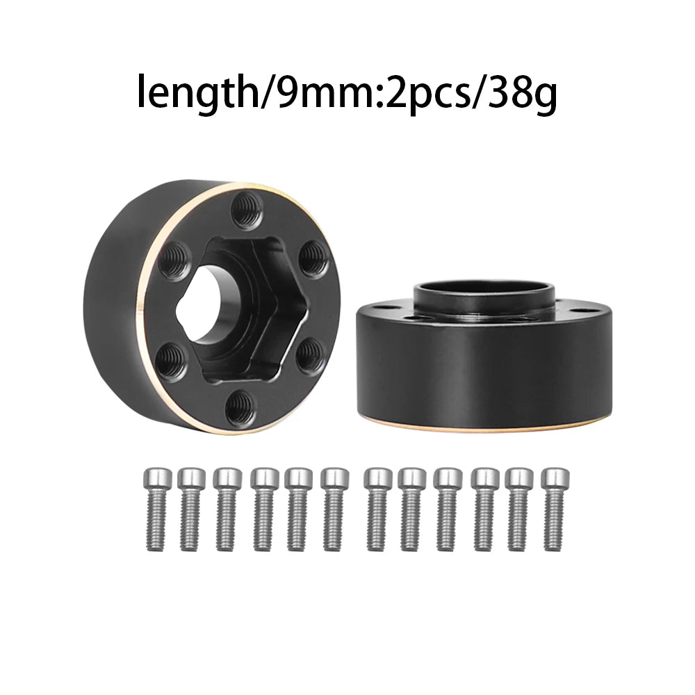 Brass Weights 12mm Wheel Hex Hub Widen Adapter for 1/10 RC Crawler 1.9 2.2Inch Wheels close-up view