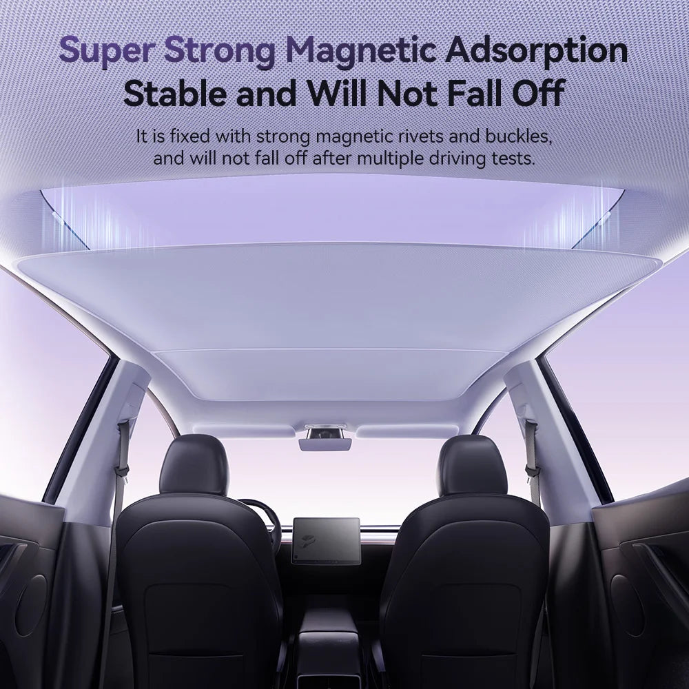 YZ Magnetic Sun Shade for Tesla Model 3 Y Highland Juniper 2021-2025 | Glass Roof S additional angle