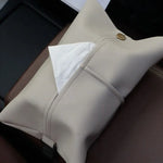 Car Tissue Box Leather Car Center Console Armrest Napkin Box Sun Visor Backseat Tissue Case Car Mounted Paper Box Tissue Box