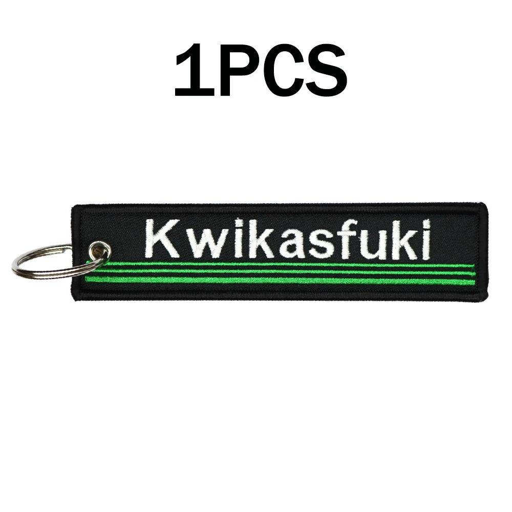 Double-Sided Embroidery Key Ring Keychain For Motocycle Keys additional angle