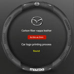 Mazda Carbon Fiber & Leather Steering Wheel Cover | Premium Interior Upgrade additional angle