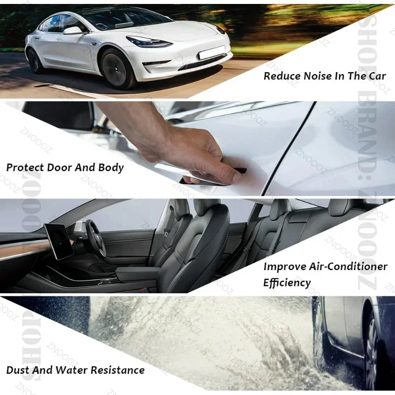 Double Layer Car Door Seal Strip | Soundproof Dustproof Sealing Protector for Tesla M lifestyle view