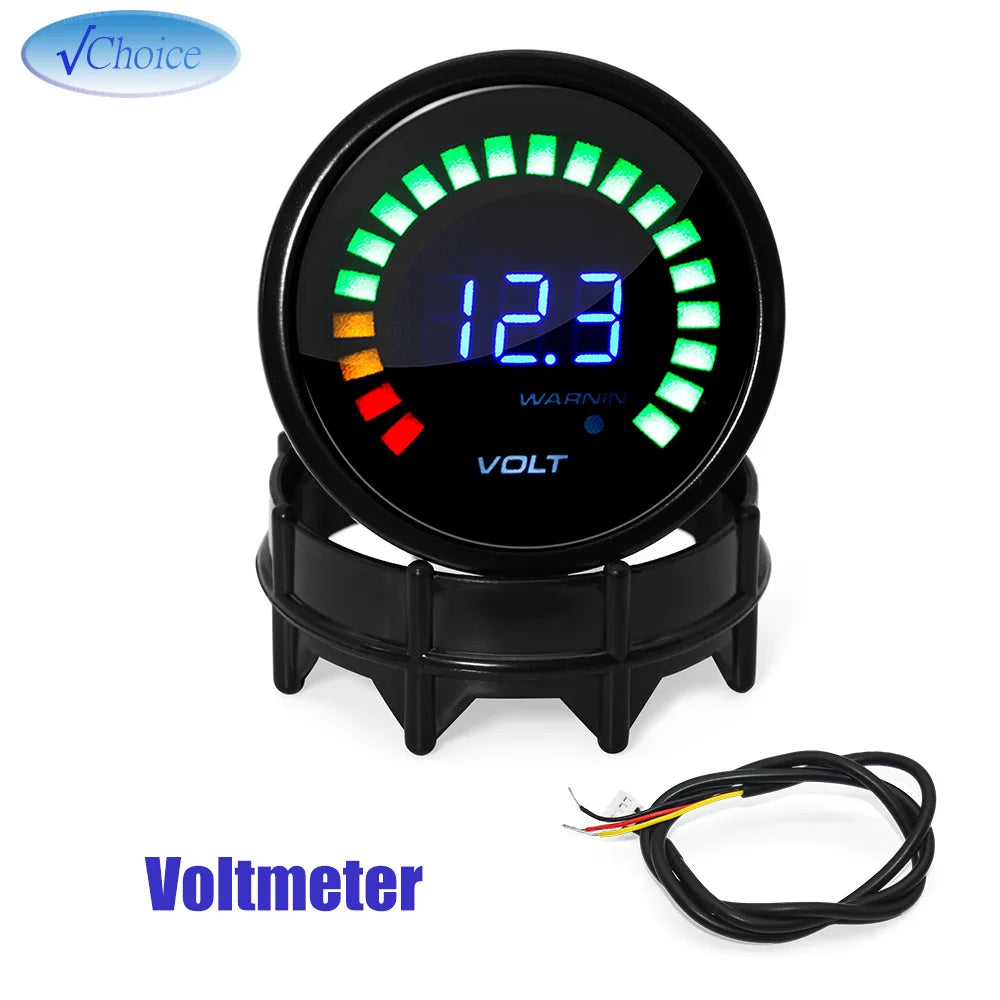 52mm 2 Inch Digital Car Gauge Set | Tachometer Boost Vacuum Water Oil Temp Pressure Volt detail view