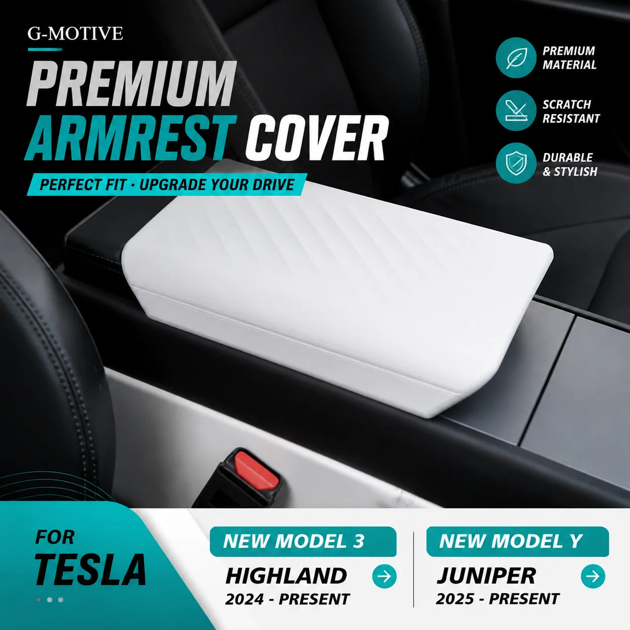 TPE Soft Center Console Armrest Cover for Tesla Model Y Juniper 2025 Model 3 Highland 2024 Electric Car Protection Accessories