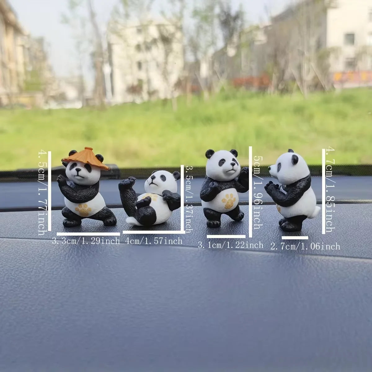 Panda Car Ornaments Set 4 Pcs detail view