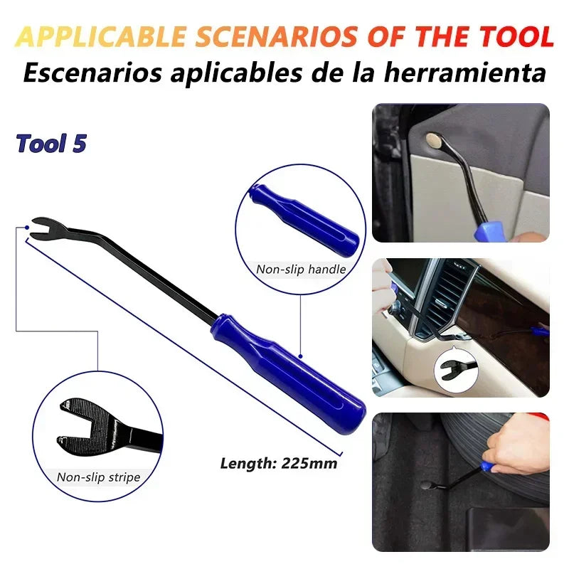 Plastic Car Trim Removal Kit with Pry Tools close-up view