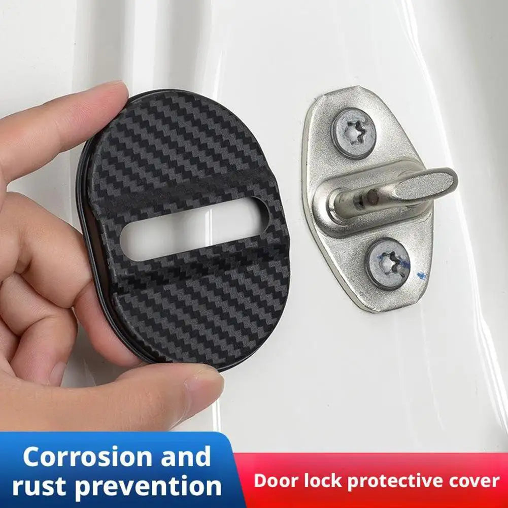 Car Door Lock Protective Cover 4PCS Self-Adhesive close-up view