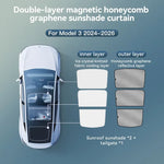 Tesla Model 3 Y Sunshade | Black Roof Graphene Honeycomb Sunroof Shade for 2025-2026 alternate view