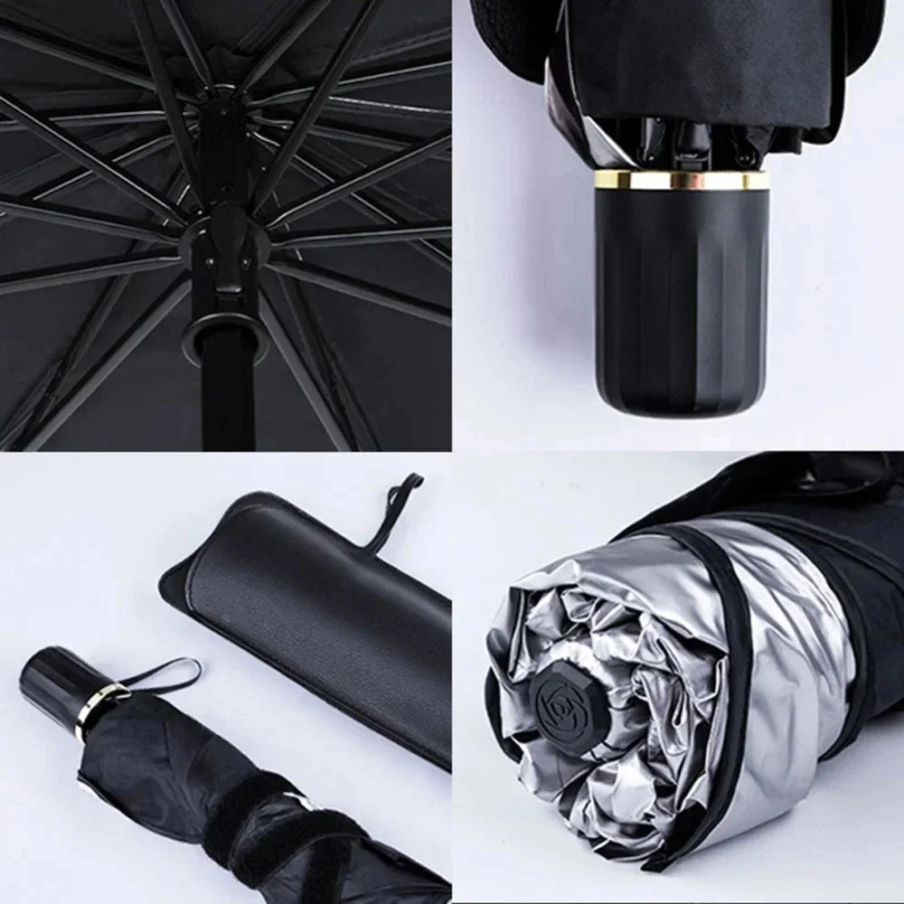 Car Sunshade Umbrella Front Windshield Silver Glue Sunshade Umbrella Uv Resistant Fol lifestyle view