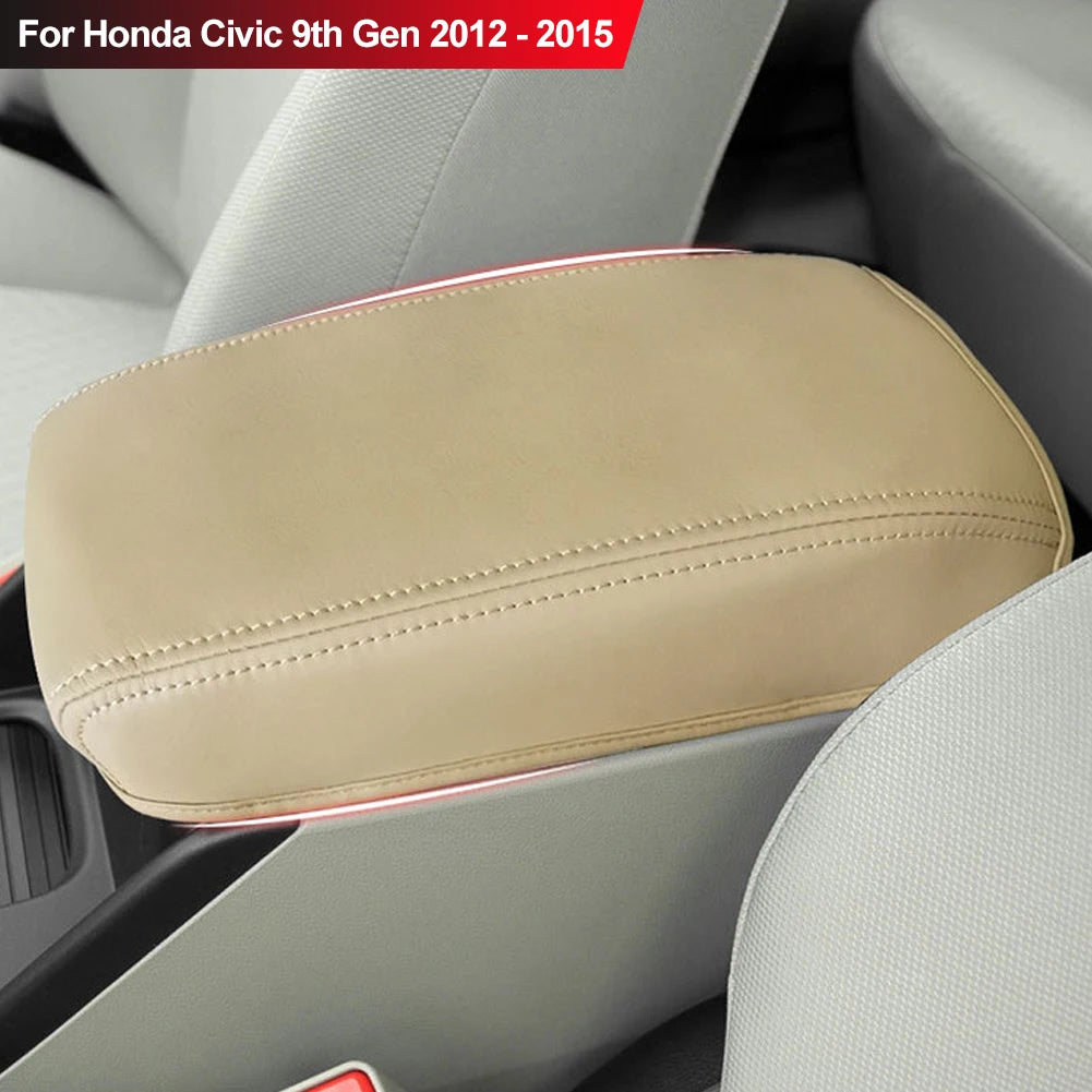 Car Microfiber Leather Armrest Box Cover Center Console Lid Cover Interior Accessories For Honda Civic 9th Gen 2012 - 2015