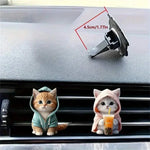 Cute Cat Acrylic Vent Clip for Car Air Conditioner Vents, Compressed Scented Pieces - Decorative Car Air Freshener Clip