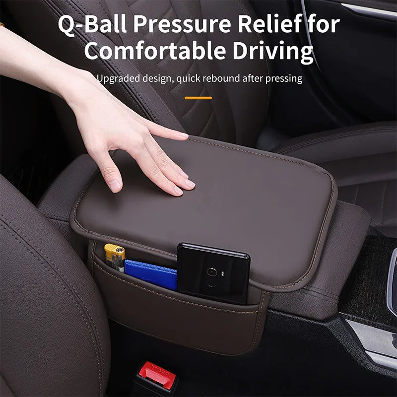 Car Arm Rest Box Expander Cushion Thicken Luxury Center Console Storage Bag Protect Cover Memory Foam Armrest Pad Accessories