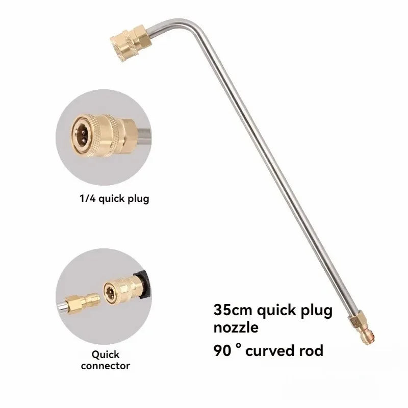 Full Metal Bent Rod | 1/4 Quick Connect Cleaning Rod for Car and AC additional angle