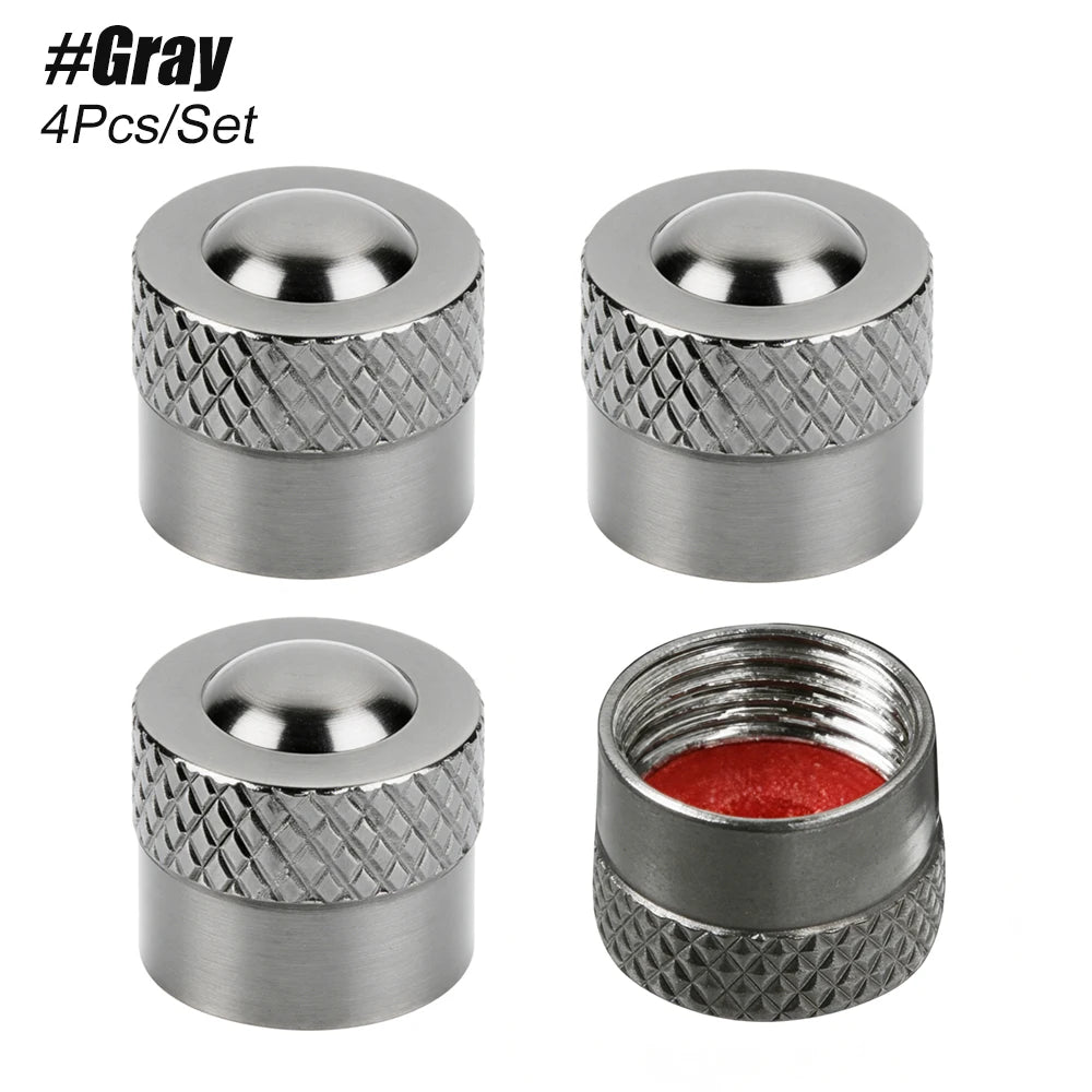 4PCS Tire Valve Stem Caps with O Rubber Ring | Universal Corrosion Resistant Stem Cov alternate view
