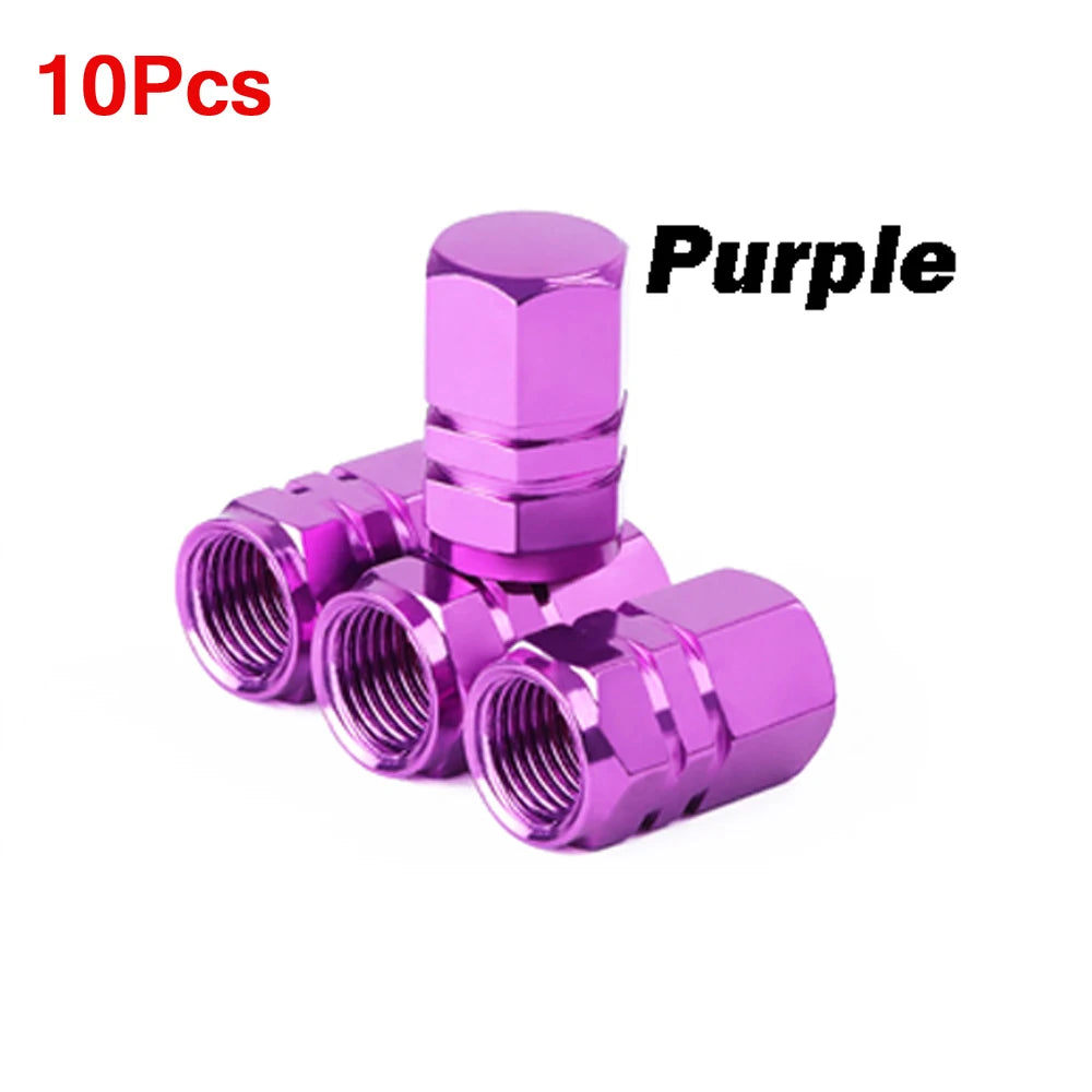 Aluminum Alloy Tire Valve Caps | 5 or 10 Pack Waterproof Dustproof Stem Covers additional angle