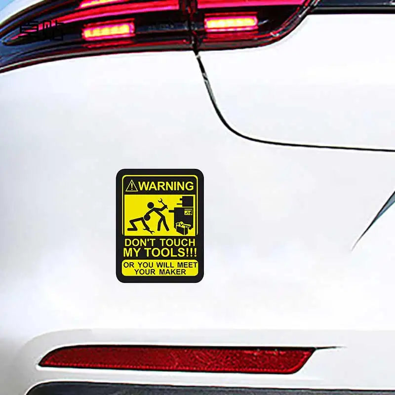 Don't Touch My Tools Car Sticker | Waterproof Vinyl Decal for Garage, Truck, or Works alternate view