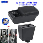 Car Armrest For Renault Clio 4 Armrest Box For Renault Captur Clio 3 III IV Double-Layer Storage Box Cup Holder Car Accessories