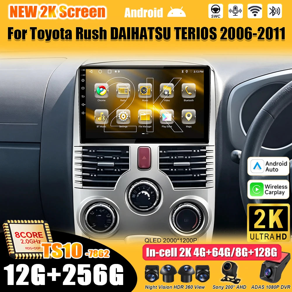 Android 16 For Toyota Rush DAIHATSU TERIOS 2006 - 2011 Car Radio Stereo Head Unit Multimedia Video P
