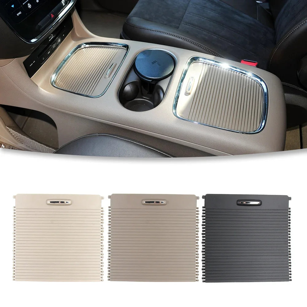 Storage Box Trim Cover Armrest Box Roller Blinds 1PC89BD1AG Center Console Replacement for Jeep Chrysler Lancia Voyager