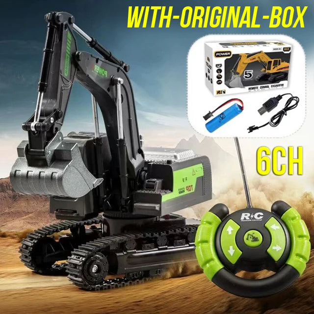 RC Excavator 2.4Ghz 6 Channel 1:24 RC Engineering Car Alloy And Plastic Excavator Boy alternate view