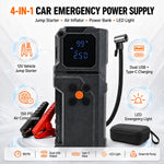 Car Jump Starter Power Bank Portable Air Pump Tire Air Compressor Car Battery Emergency Boosters Sta