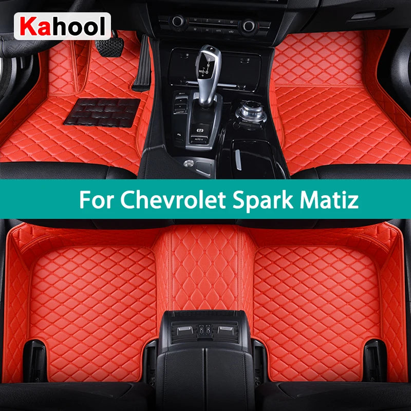 KAHOOL Custom Car Floor Mats For Chevrolet Spark Matiz Auto Carpets Foot Coche Accessorie
