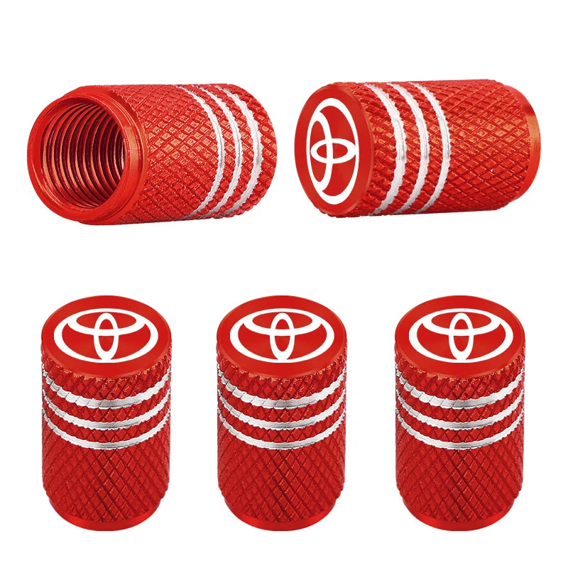 5pcs Metal Tire Valve Caps for Toyota Corolla Rav4 Camry Yaris | Auto Wheel Stem Cove alternate view