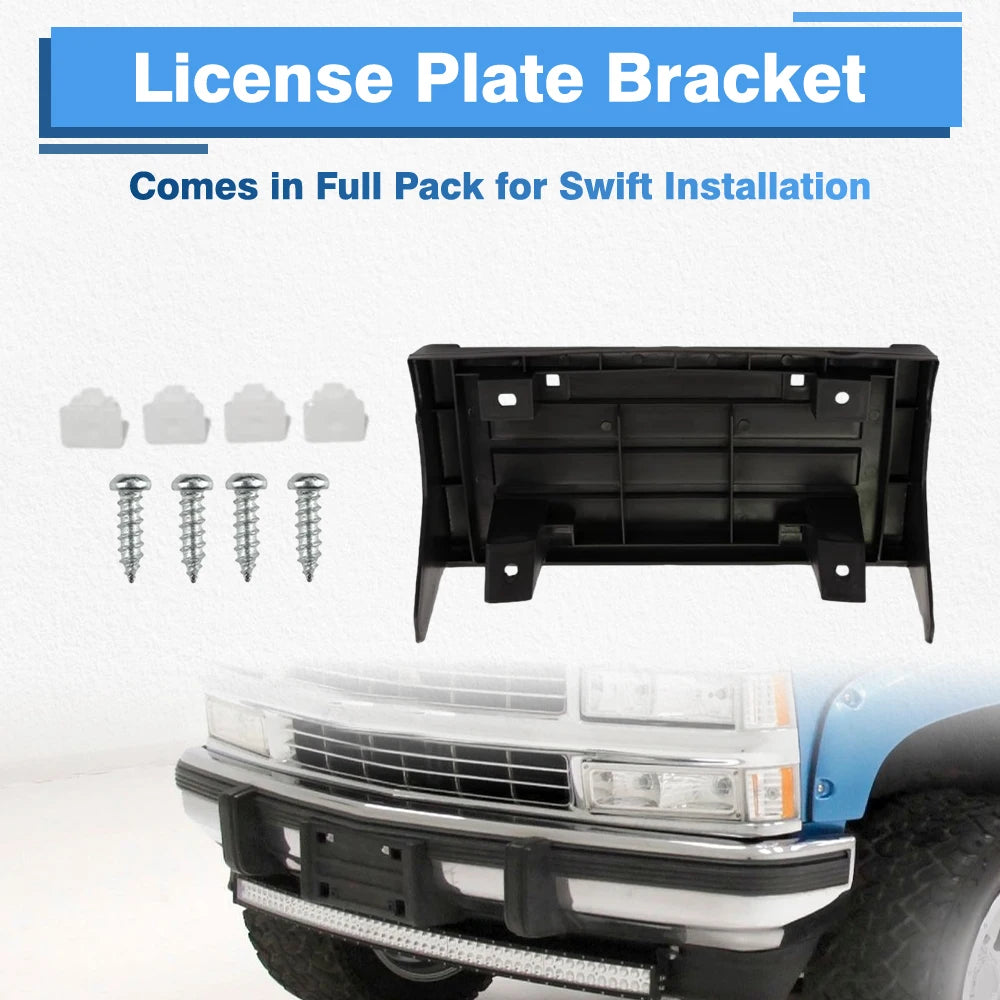 For Chevrolet GMC C1500 C2500 C3500 K1500 K2500 K3500 GMC Yukon Front Bumper License Plate Mounting