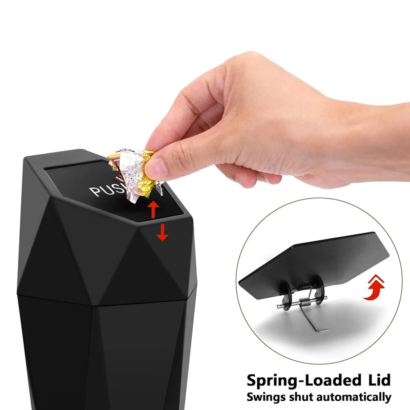 Portable Car Trash Can with Lid, Leak-proof Mini Garbage Bin lifestyle view