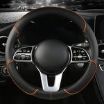 All Seasons Leather Diamond Steering Wheel Cover Universal Fit for 14 .5-15 Inch Dura lifestyle view