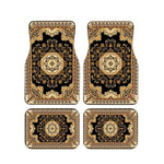 Red Bohemian Paisley Print Car Floor Mats 4Pcs Universal Anti-Slip Auto Carpet Interior detail view